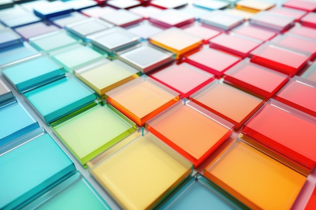 Foto een levendige close-up opname van kleurrijke tegels, perfect voor achtergrond- of ontwerpprojecten