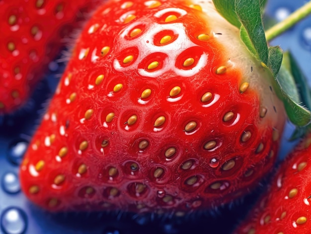 Een levendige en kleurrijke waterverfillustratie van een aardbeien