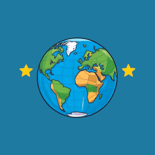 een levendige en moderne vectorillustratie van de aarde