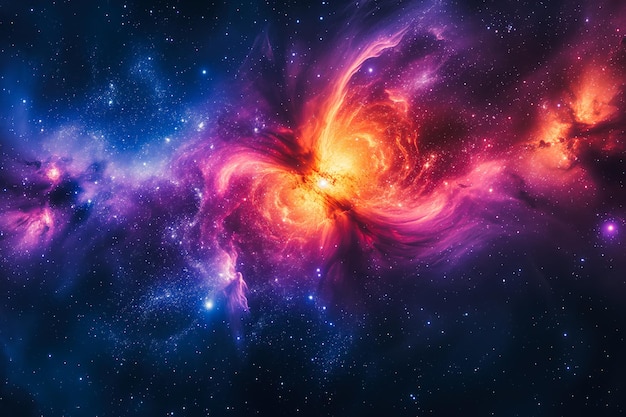 Foto een levendige kosmische nevel die het universum verlicht