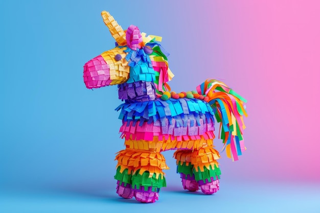 Foto een levendige pinata gevuld met snoep en snoepjes die de feestelijke tradities symboliseren