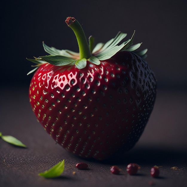 Een levendige, sappige aardbei die glinstert in de zomerzon