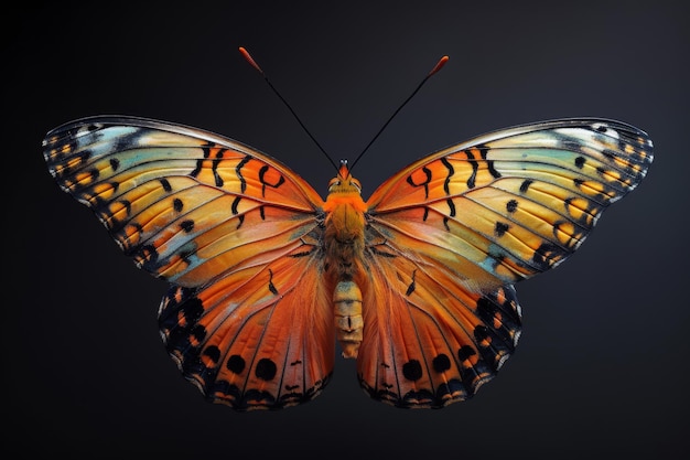 Een levendige vlinder met ingewikkelde vleugelpatronen