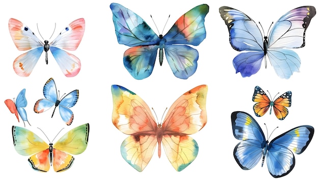 Een levendige vlindercollectie van kleurrijke gevleugelde wezens