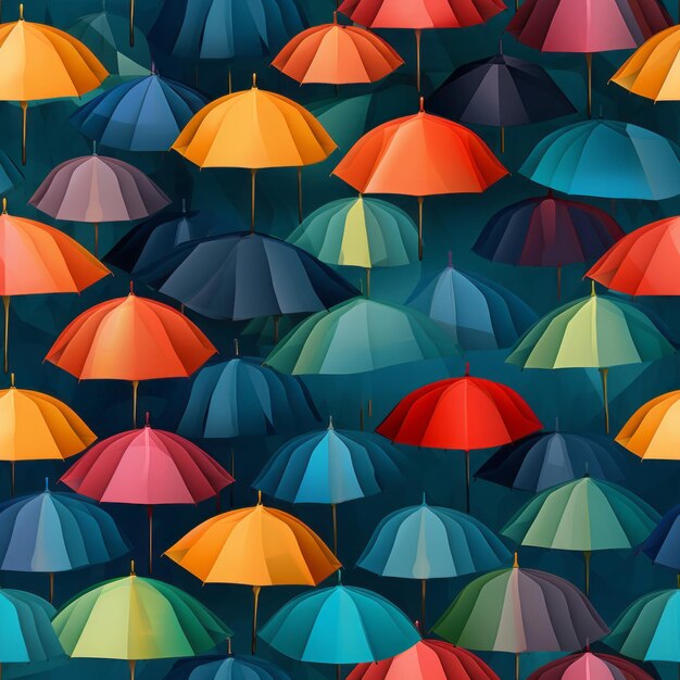 Foto een levendige wandeling de verleidelijke patronen van kleurrijke paraplu's