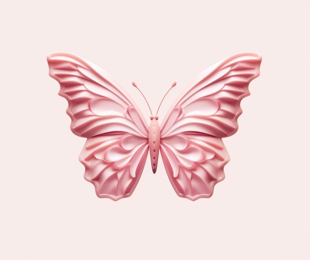 Een logo van een roze vlinder met een roze lint