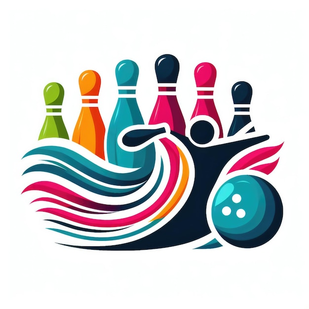 Foto een logo voor een bowlingteam met een bowlingbal