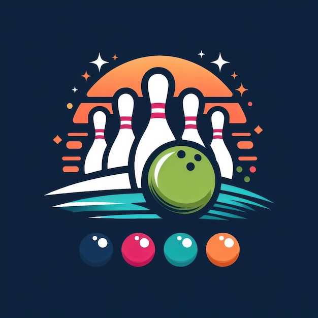 Een logo voor een bowlingteam met een bowlingbal
