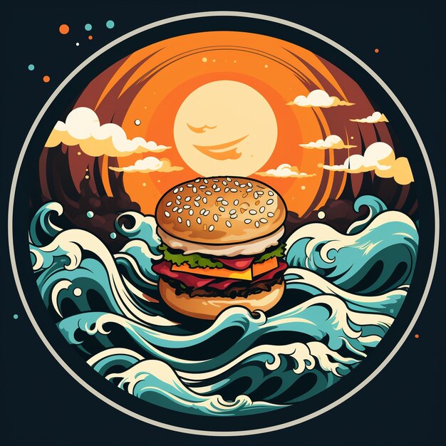 Foto een logo voor een burgermerk eenvoudige vectorpsychedelische kunst