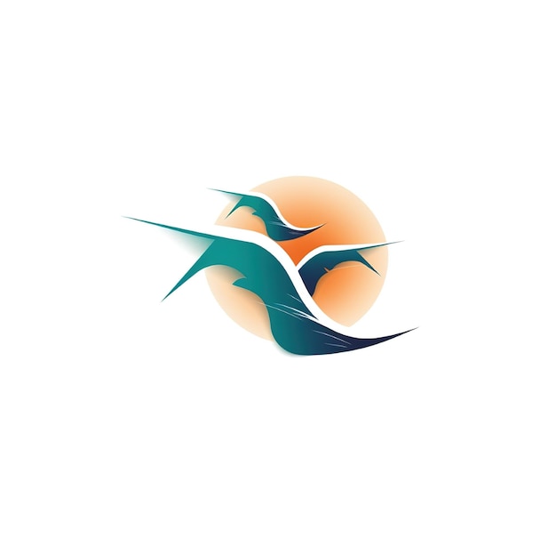 Een logo voor een vogelbedrijf dat een vogel is met een blauwe cirkel in het midden