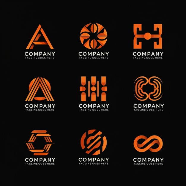 een logo voor het bedrijf wordt op een zwarte achtergrond weergegeven