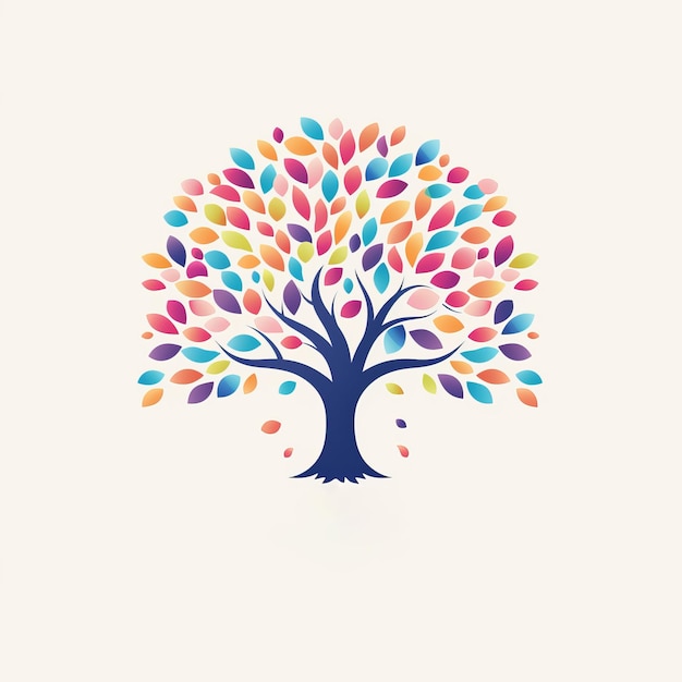 Een logo voor specialisten in de zorg voor dementie met eenvoudige vectorgrafieken en vaste kleuren