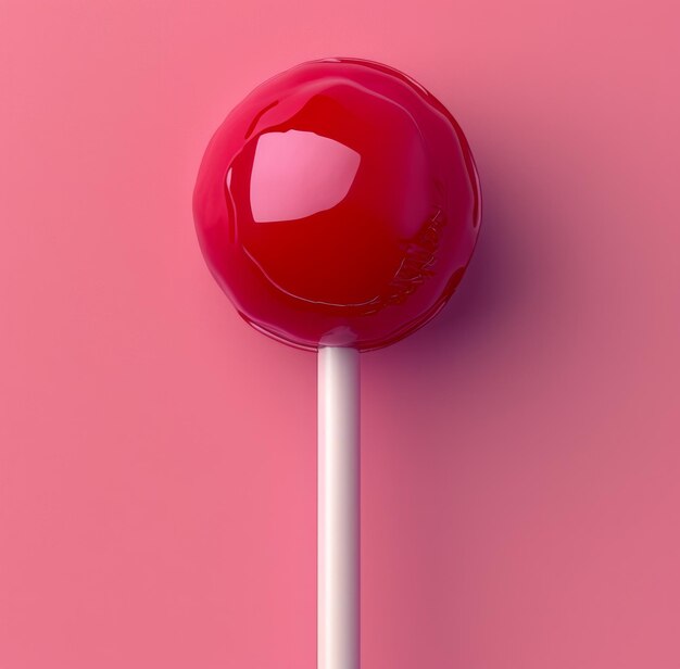 een lolly op een roze achtergrond