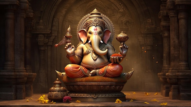 Een Lord Ganesha voor Ganesh Chaturthi Het heilige object van de Hindoes Generative Ai