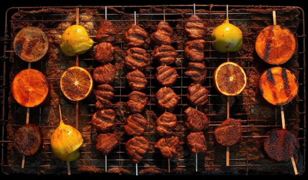 Een luchtfoto van een Braziliaanse churrasco-barbecue