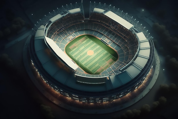 Een luchtfoto van een honkbalstadion met bovenaan het woord cincinnati.