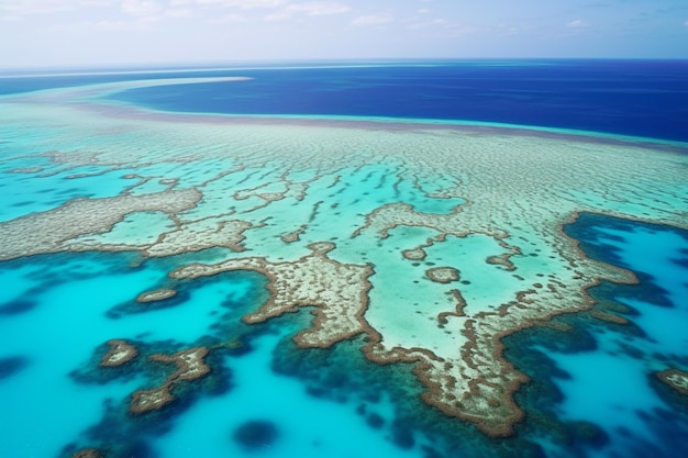 Een luchtfoto van het Great Barrier Reef