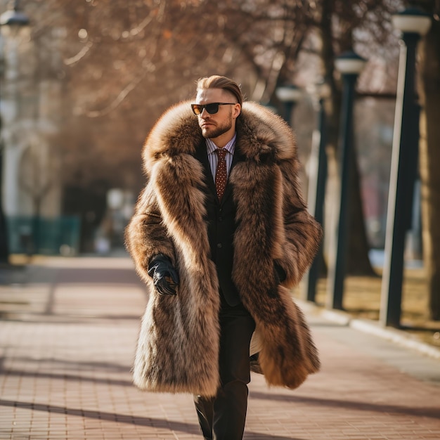 Een luxe bontjas gemaakt van de zachtste en warmste bont in een eenvoudige en elegante stijl