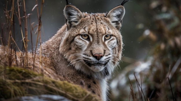 Een lynx in de sneeuw