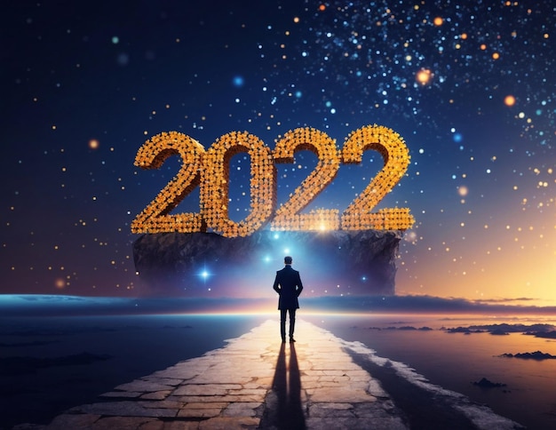 een ma die voor de naam van het jaar 2022 staat