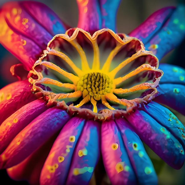 Foto een macrofoto van een bloem met ingewikkelde patronen en