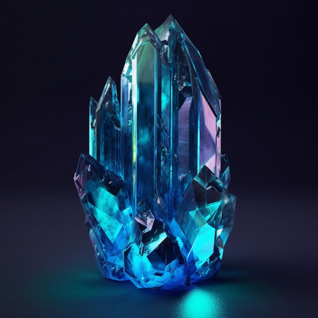 Een magisch kristal met wervelende kleuren digitale kunststijl illustratie