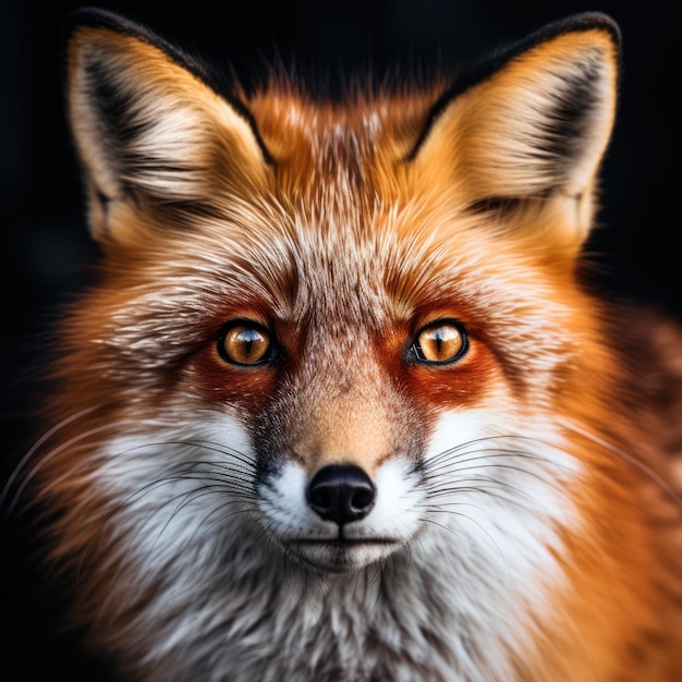 Foto een majestueuze rode vos die rechtstreeks in de camera staart