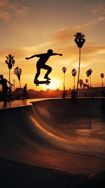 een man die in de lucht springt met een skateboard in de lucht.