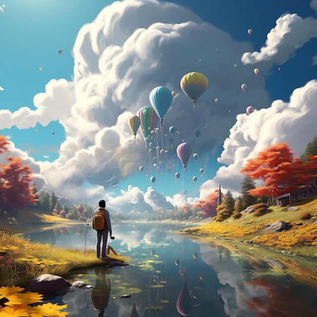 een man die op een rots staat voor een waterlichaam cyril rolando en goro fujita makoto shinkai