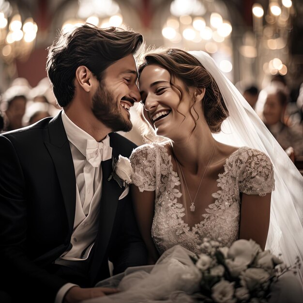 een man en een vrouw glimlachen en poseren voor een foto