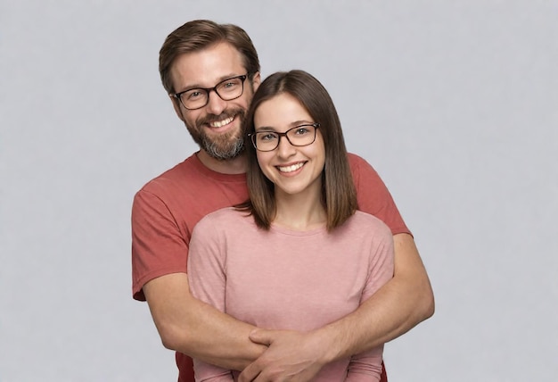 een man en een vrouw poseren voor een foto met de woorden het woord op de achterkant van hen