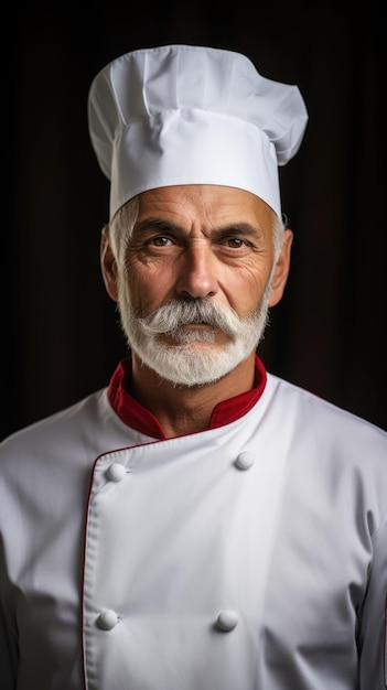 Foto een man in een chef-kok hoed die poseert voor een foto