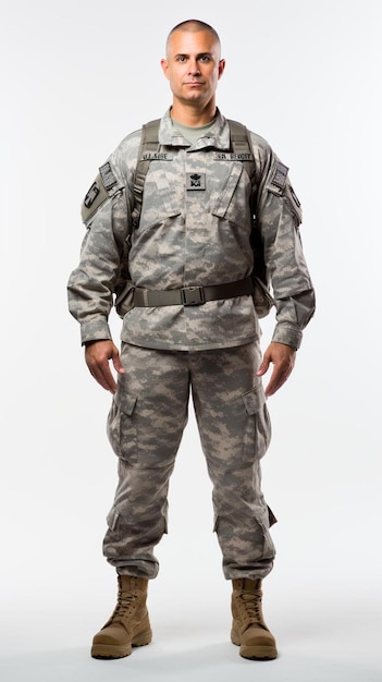 een man in een militair uniform poseert voor een foto