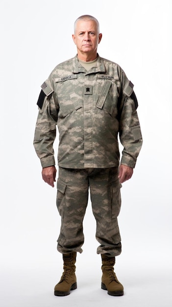een man in een militair uniform poseert voor een foto