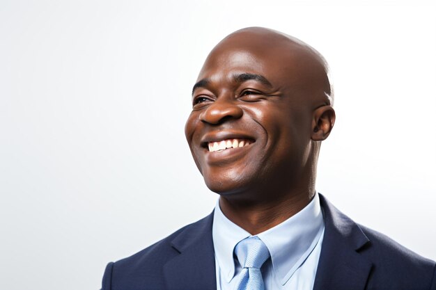 Foto een man in een pak en stropdas glimlachend