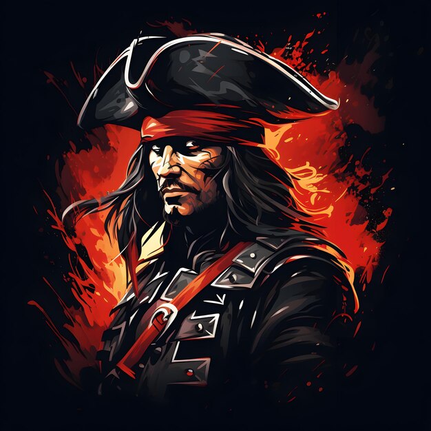 Een man in een piratenkleding.