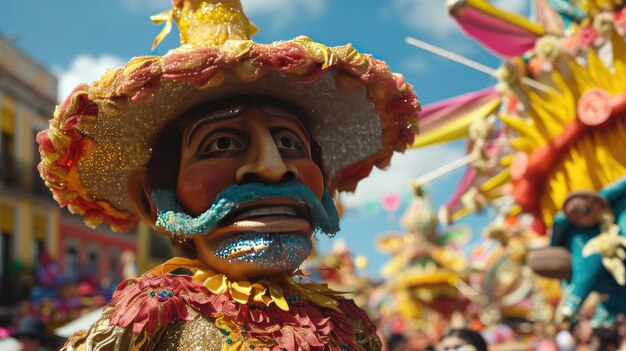 Foto een man in een sombrero met een snor en snor chico de mayo