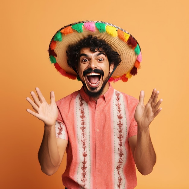 Een man met een sombrero en een Mexicaanse hoed