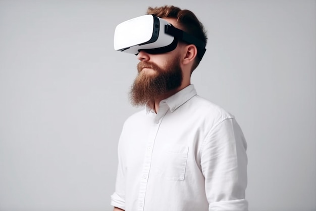 Een man met een virtual reality-bril