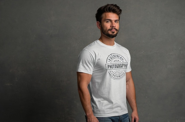 Een man met een wit shirt waarop staat: "diamant".