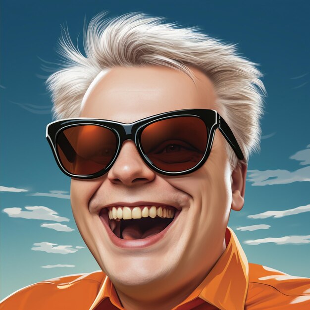 Foto een man met een zonnebril met een glimlach op zijn gezicht