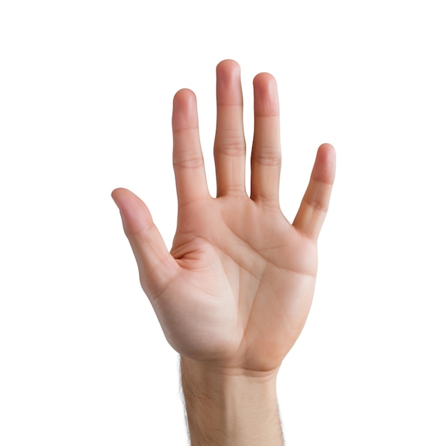 Een man met zijn hand in de lucht met het woord "im" erop.