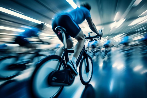 Foto een man op een fiets met een tas voorop.