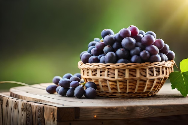 Een mand gevuld met druiven