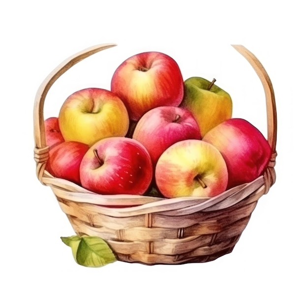 een mand met appels met een sticker met de tekst "appels".