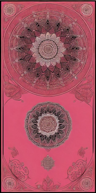 Een mandala-ontwerp met symmetrisch behang