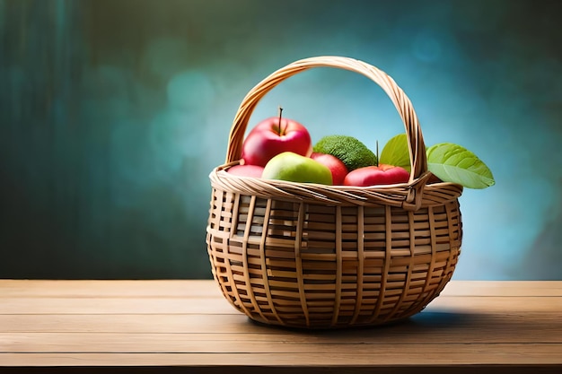 Een mandje appels op tafel