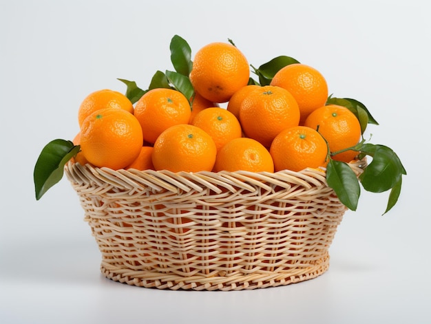 Een mandje verse sinaasappelen uit de tuin