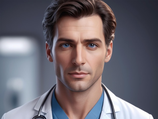 een mannelijke dokter met een stethoscoop om zijn nek