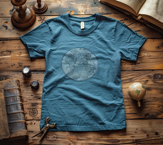 een marineblauw T-shirt mock-up